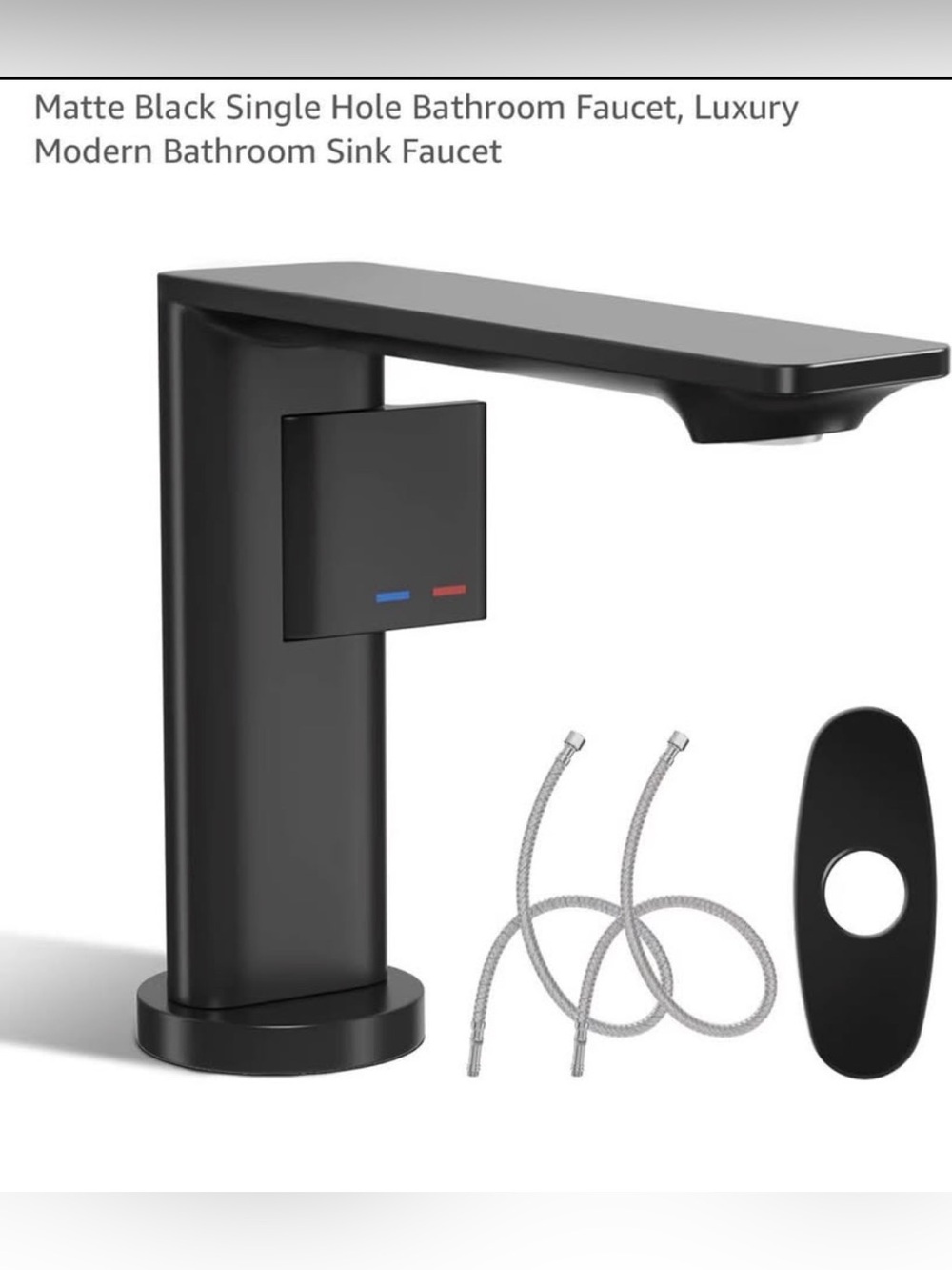 Matte Black Single Hole Bathroom Faucet, Luxury Modern Bathroom Sink Fauce